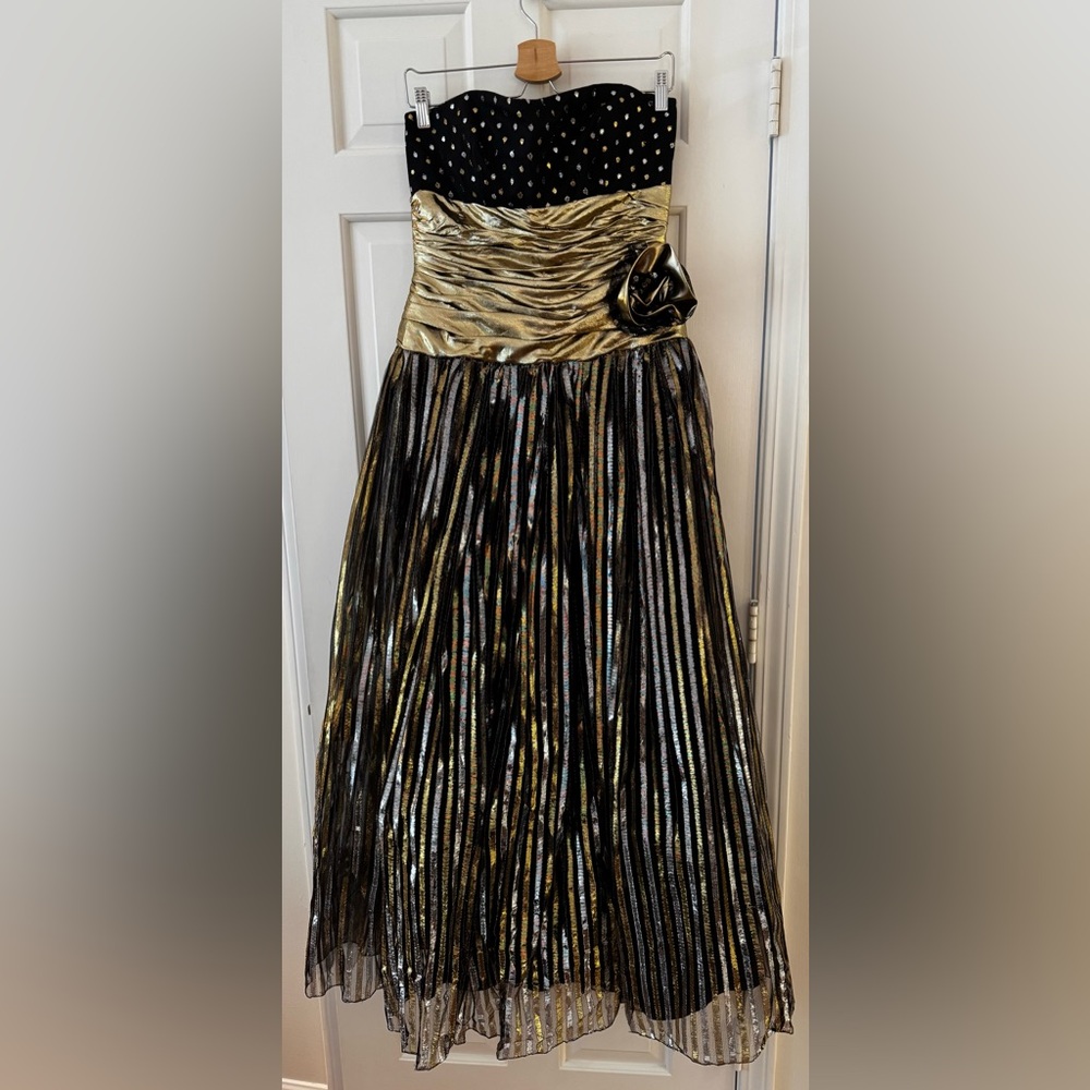 Vintage Gold and Black Formal Dress
